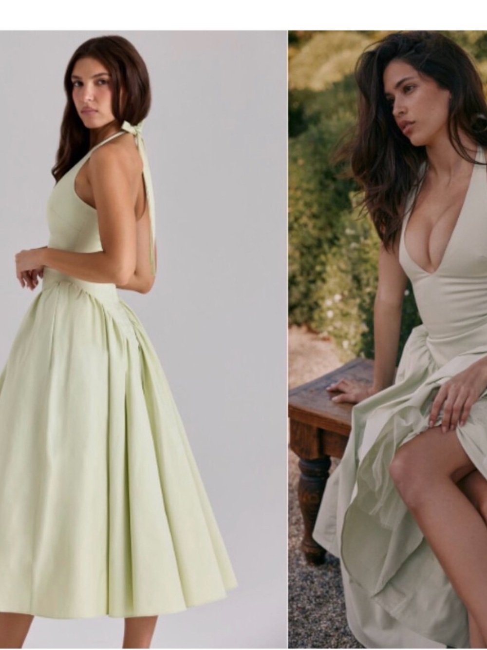 House of CB Pistachio Halter Midi Sundress